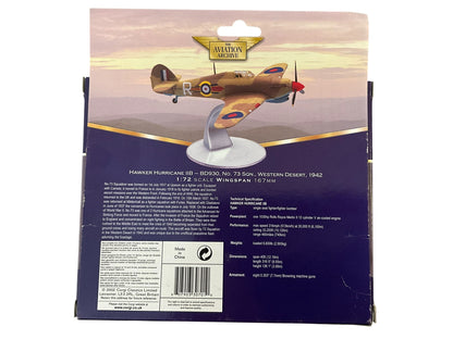 1/72 Corgi (AA30701) Hawker Hurricane IIB (BD930 / R) Western Desert 1942 No.73 Sqdn R.A.F. (Limited Edition) 2002 Release