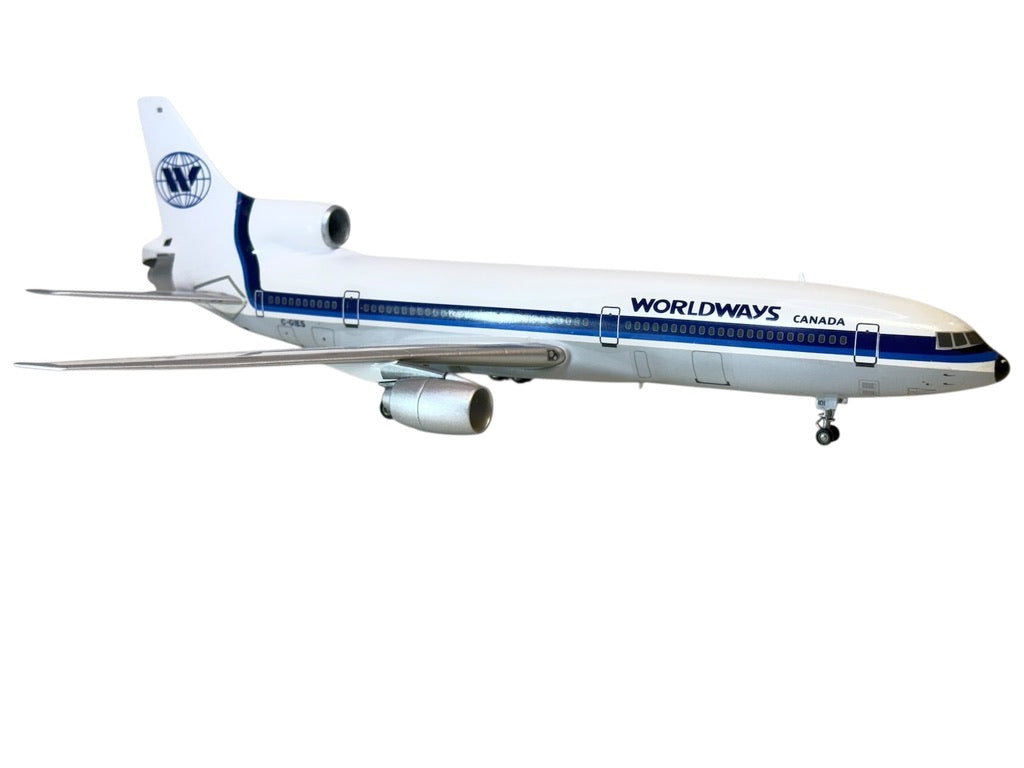 1/200 (SM200) SEATTLE-MODELS (SM2-1011-003) LOCKHEED L1011-385-50 TRISTAR (C-GIES) - White &amp; Blue with Aluminum Belly WWA Livery - Inflight200 Mold - WORLDWAYS CANADA (LIMITED EDITION of ONLY 20)