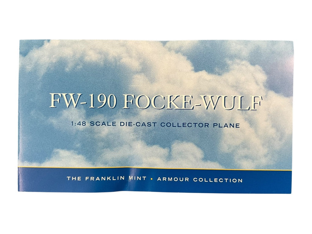 1/48 Franklin Mint/Armour (B11B586/98163) Focke-Wulf Fw190A flown by WWII Ace (68 Kills) Hptm. Fritz Losigkeit, Kdr. I/JG1 Deutsche Reich Luftwaffe (Limited Edition)
