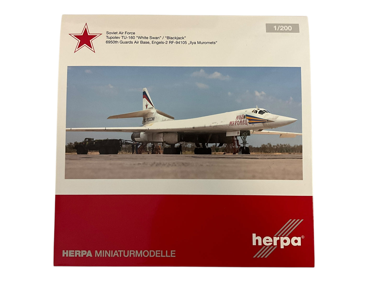 1/200 Herpa (559867) Tupolev TU-160M (White Swan) "Blackjack" (RF-94106) "Ilya Muromets" 6950th Guards AB Engels-2, Russian Air Force (Limited Edition)
