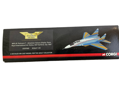 Ukrainian Air Force Demonstration Team MiG-29 Fulcrum Corgi 1:72 Scale Die Cast NIB