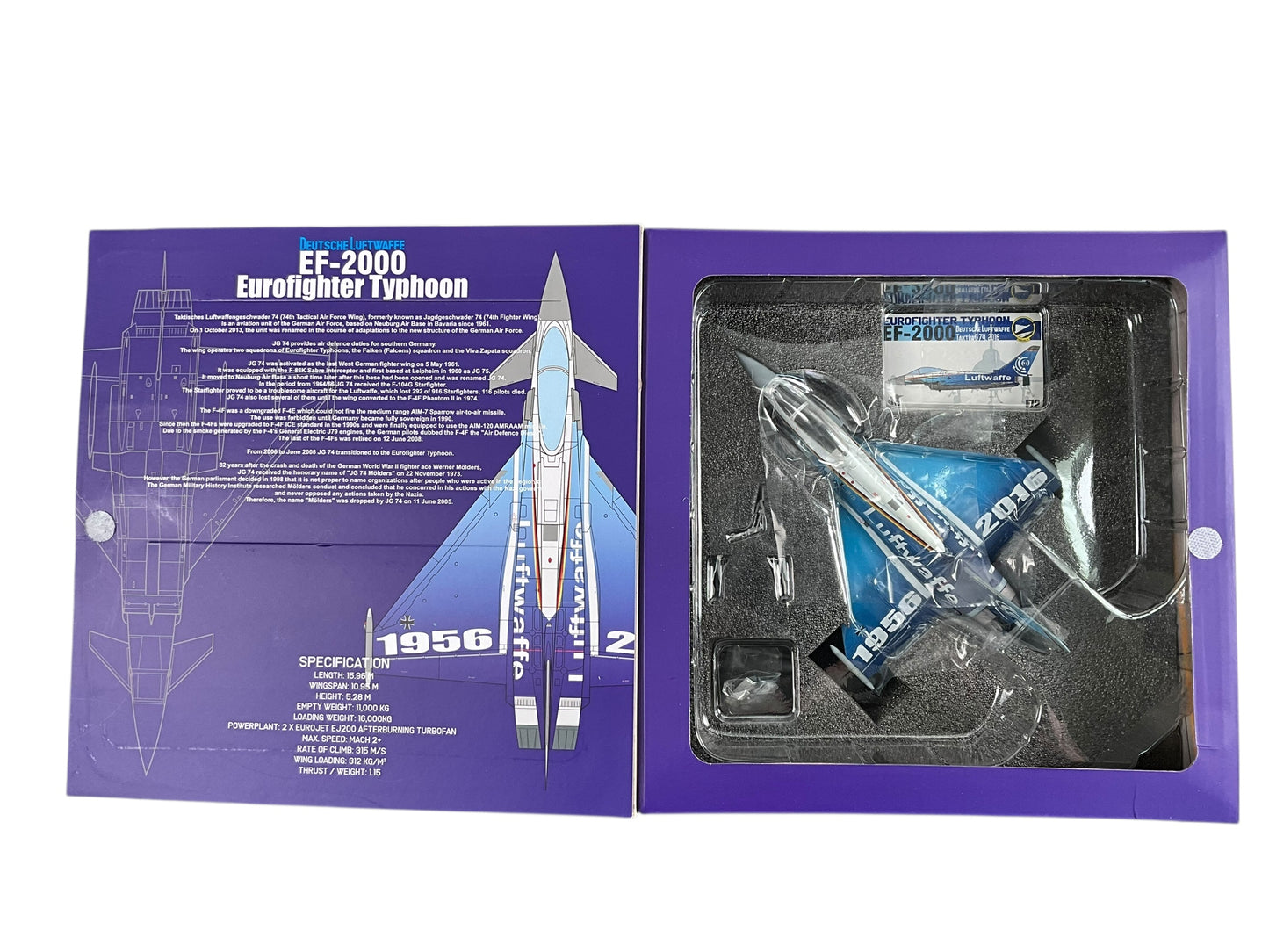 1/72 JC Wings (JCW-72-2000-007) Airbus Eurofighter EF2000 Typhoon (30+68) "60 Jahre Deutsche Luftwaffe" TaktLG74 2016 Deutsche Bundes Luftwaffe (Limited Edition #70 of 600)
