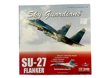 1/72 (Witty Wings) Sky Guardians (WWT-72-014-004) Sukhoi SU27 Flanker-B (Blue 319) 3-Tone Blue Camo, Soviet Air Force (Limited Edition)