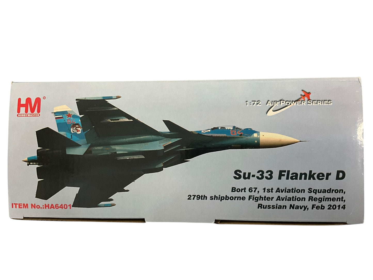 1/72 HobbyMaster (HA6401) Sukhoi SU33 Flanker-D (Red 67) 1st Aviation Squadron, 279th Shipborne Fighter Aviation Regiment, Russian Navy, Feb 2014 (Limited Edition)