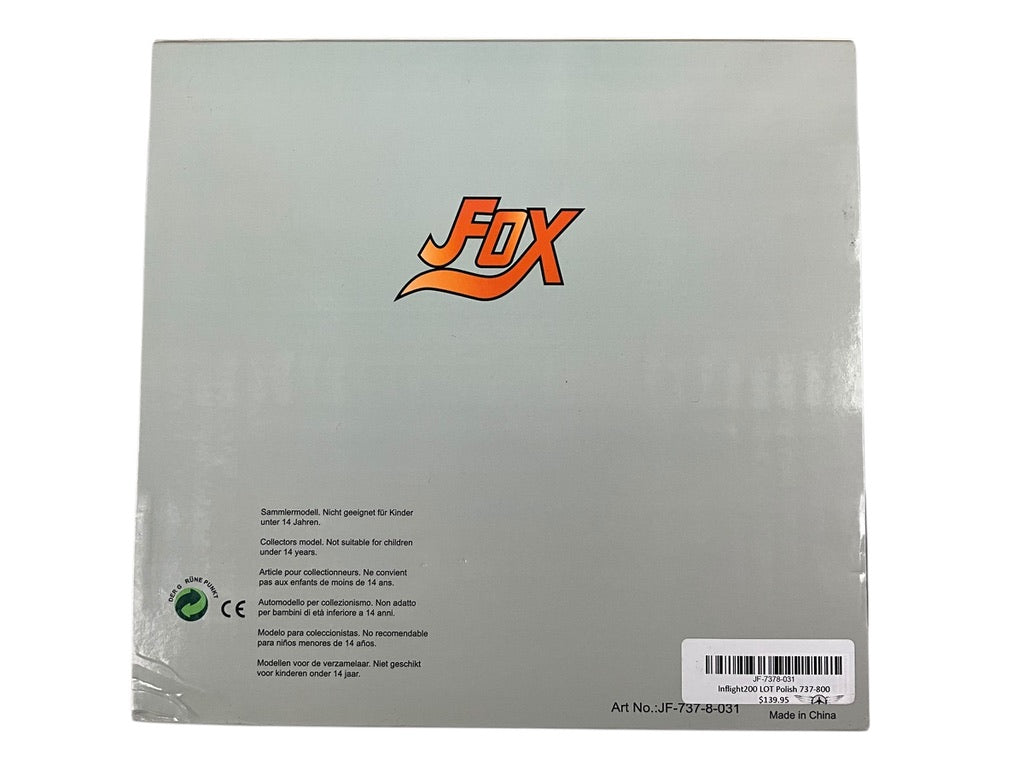 1/200 (Inflight200) J-Fox (JF-737-8-031) Boeing B737-800 (SP-LWA) LOT Polish Airlines (Limited Edition) 2021 Release