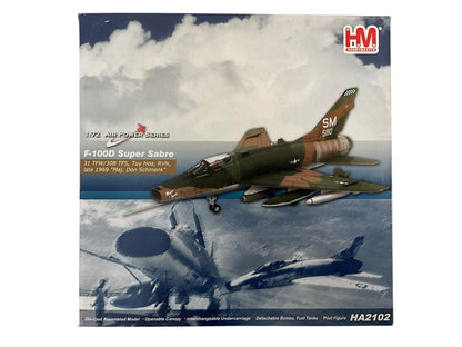 1/72 HobbyMaster (HA2102) North American F100D Super Sabre (56-3580) "Mary Jane" flown by Maj. Don Schmenk late 1969 Tuy Hoa, South Vietnam 31st TFW 308th TFS, U.S.A.F. (Limited Edition of 2100) Sept 2008 Release
