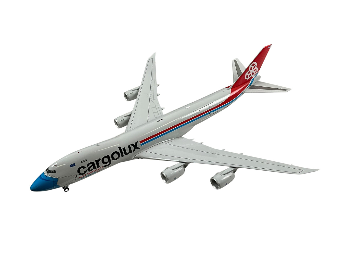 1/200 JC Wings (XX20079C) Boeing B747-8F (LX-VCF) "Not Without My Mask" (Interactive Series) Cargolux (Limited Edition) 2021 Release