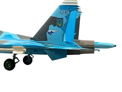 1/72 JC Wings (JCW-72-SU27-001) Sukhoi SU27 Flanker (Blue 08) Sky Blue Splinter Pattern Camo 831 Tactical Aviation Brigade, Ukraine Air Force (Limited Edition #599 of Only 720) 2022 Release