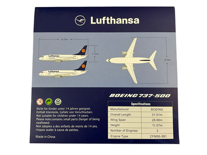 1/200 JC200 (XX2381) Boeing B737-500 (D-ABIN) "Langenhagen"- DLH 6th Livery with Football Nose - Lufthansa (Limited Edition)