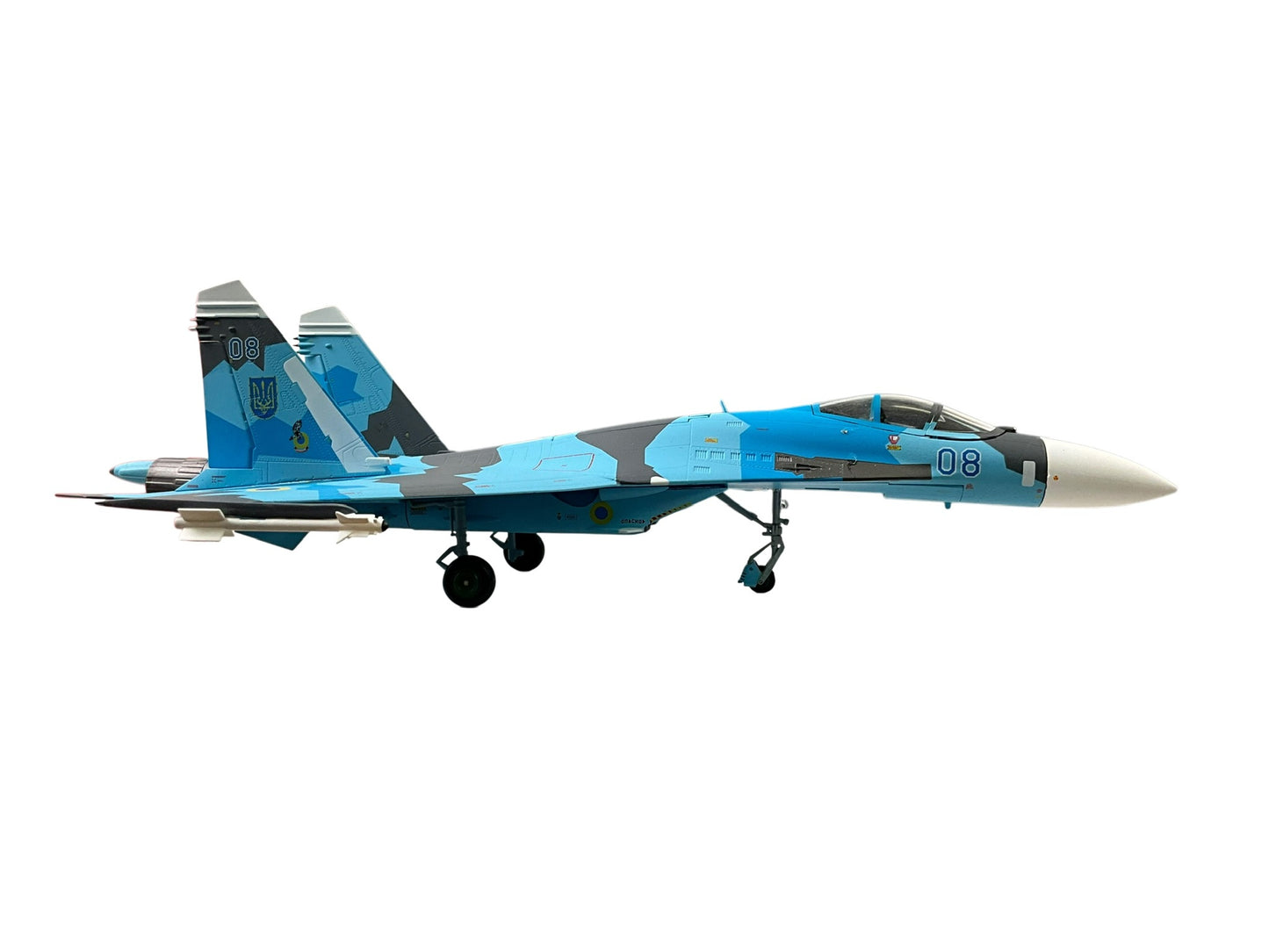1/72 JC Wings (JCW-72-SU27-001) Sukhoi SU27 Flanker (Blue 08) Sky Blue Splinter Pattern Camo 831 Tactical Aviation Brigade, Ukraine Air Force (Limited Edition #599 of Only 720) 2022 Release
