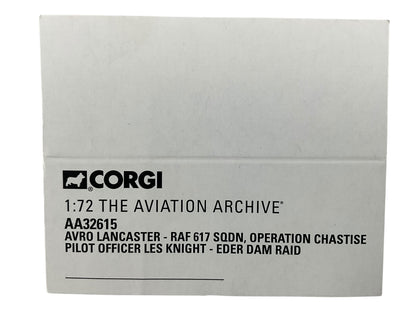 1/72 Corgi (AA32615) Avro Lancaster (ED912 / AJ+N) Flown by P/O Les Knight "Operation Chastise" Eder Dam Raid 617 Sqdn R.A.F. (Limited Edition #1063 of ONLY 1501)
