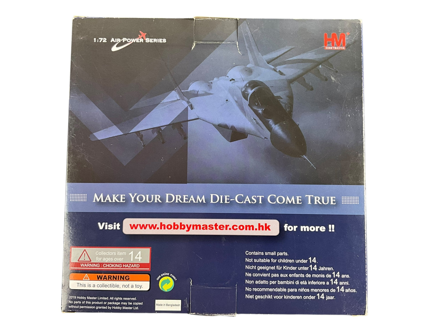 1/72 Hobbymaster (HA6503) MiG29G Fulcrum (29+14) JG73 "Steinhoff" Lagge Air Base 1994 Deutsche Bundes Luftwaffe (Limited Edition)