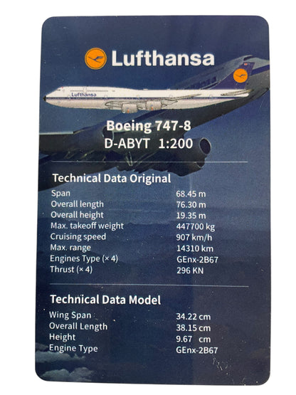 1/200 SQ Wings (L2056) Boeing B747-8i (D-ABYT) *Koln* "DLH Retro 1970 5th Livery" Lufthansa (Limited Edition)