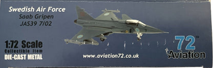 1/72 Aviation72 (AV72-43-001) Saab JAS39C Gripen (7/02) F7 Skaraborg Air Wing, Swedish Air Force (Limited Edition of 1068) 2015 Release