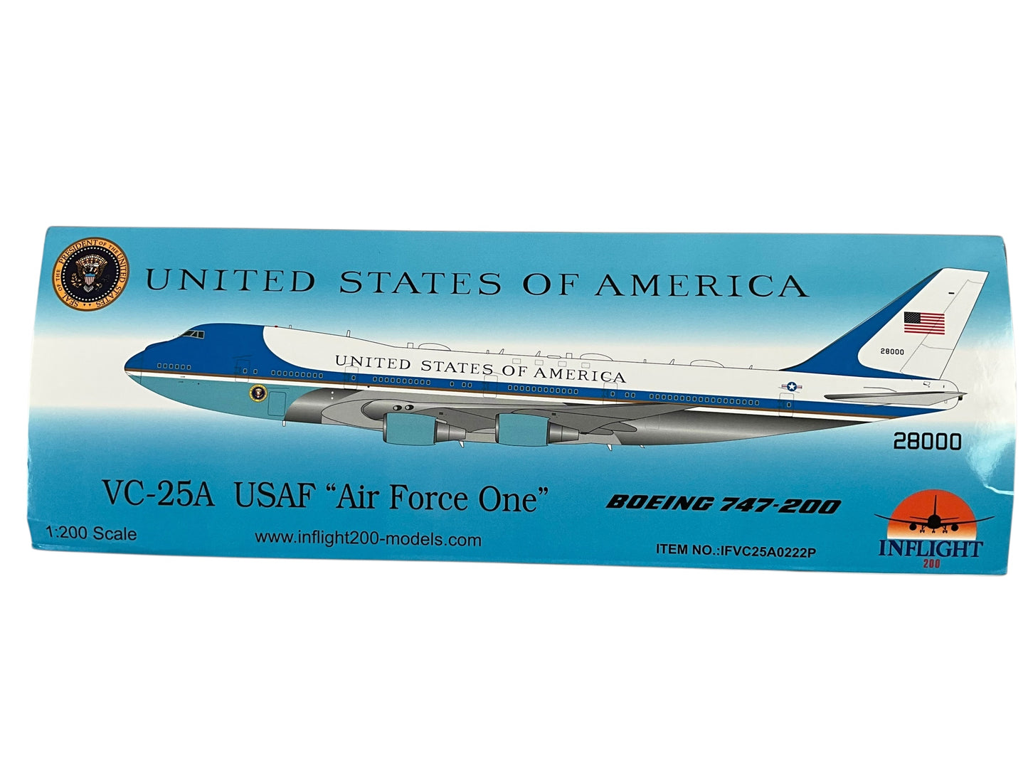 1/200 Inflight200 (IFVC25A0222P) Boeing (VC25A) B747-200 (28000) "Air Force One" United States of America (Limited Edition) 2022 Release