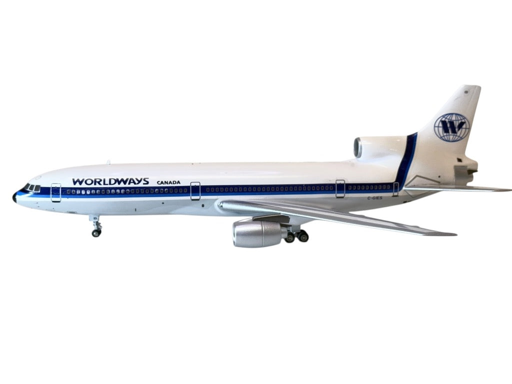 1/200 (SM200) SEATTLE-MODELS (SM2-1011-003) LOCKHEED L1011-385-50 TRISTAR (C-GIES) - White &amp; Blue with Aluminum Belly WWA Livery - Inflight200 Mold - WORLDWAYS CANADA (LIMITED EDITION of ONLY 20)