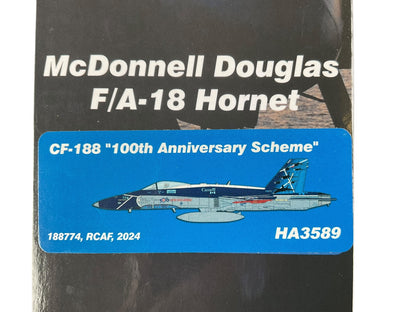 1/72 HobbyMaster (HA3589) McDonnell Douglas CF188 (F18A) Hornet (188774) "R.C.A.F. 100th Anniversary Scheme" R,C.A.F. 2024 (Limited Edition)