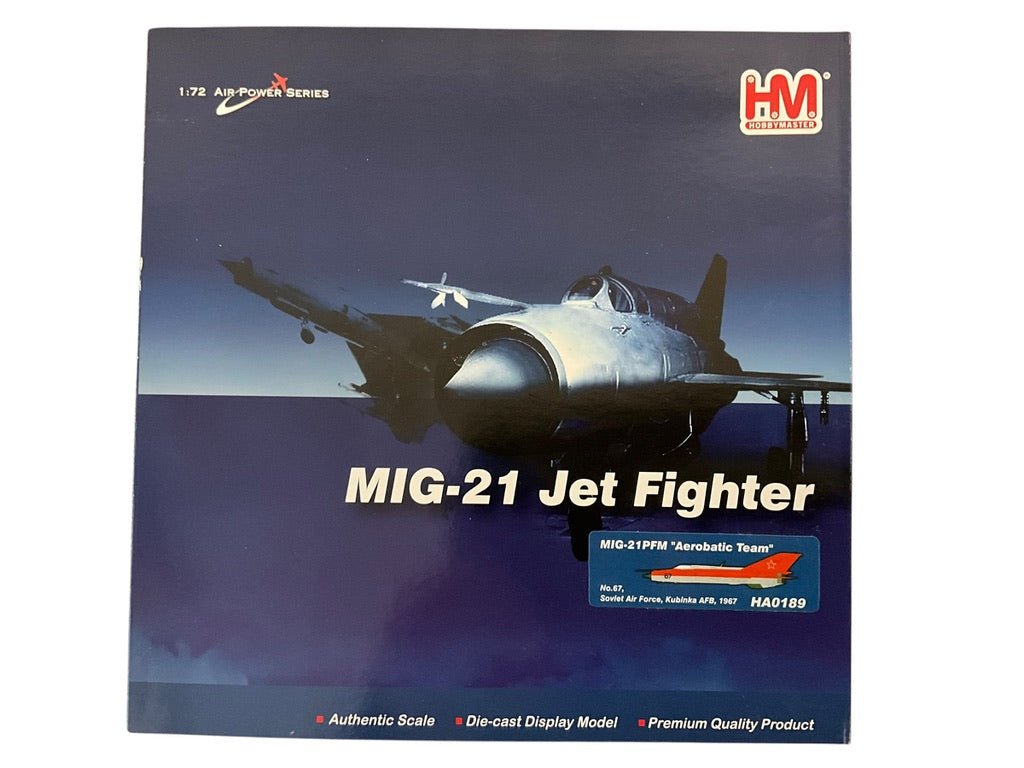 1/72 HobbyMaster (HA0189) Mikoyan MiG21PFM Fishbed (Black 67) "Aerobatic Team" Kubinka AFB 1967 Soviet Air Force (Limited Edition)