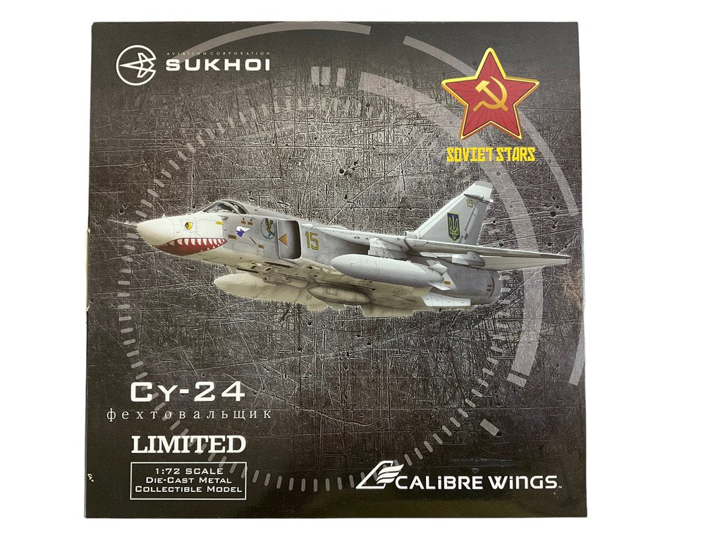 Ukrainian Air Force Sukhoi 24 Calibre Wings 1:72 Scale Die Cast Model NIB