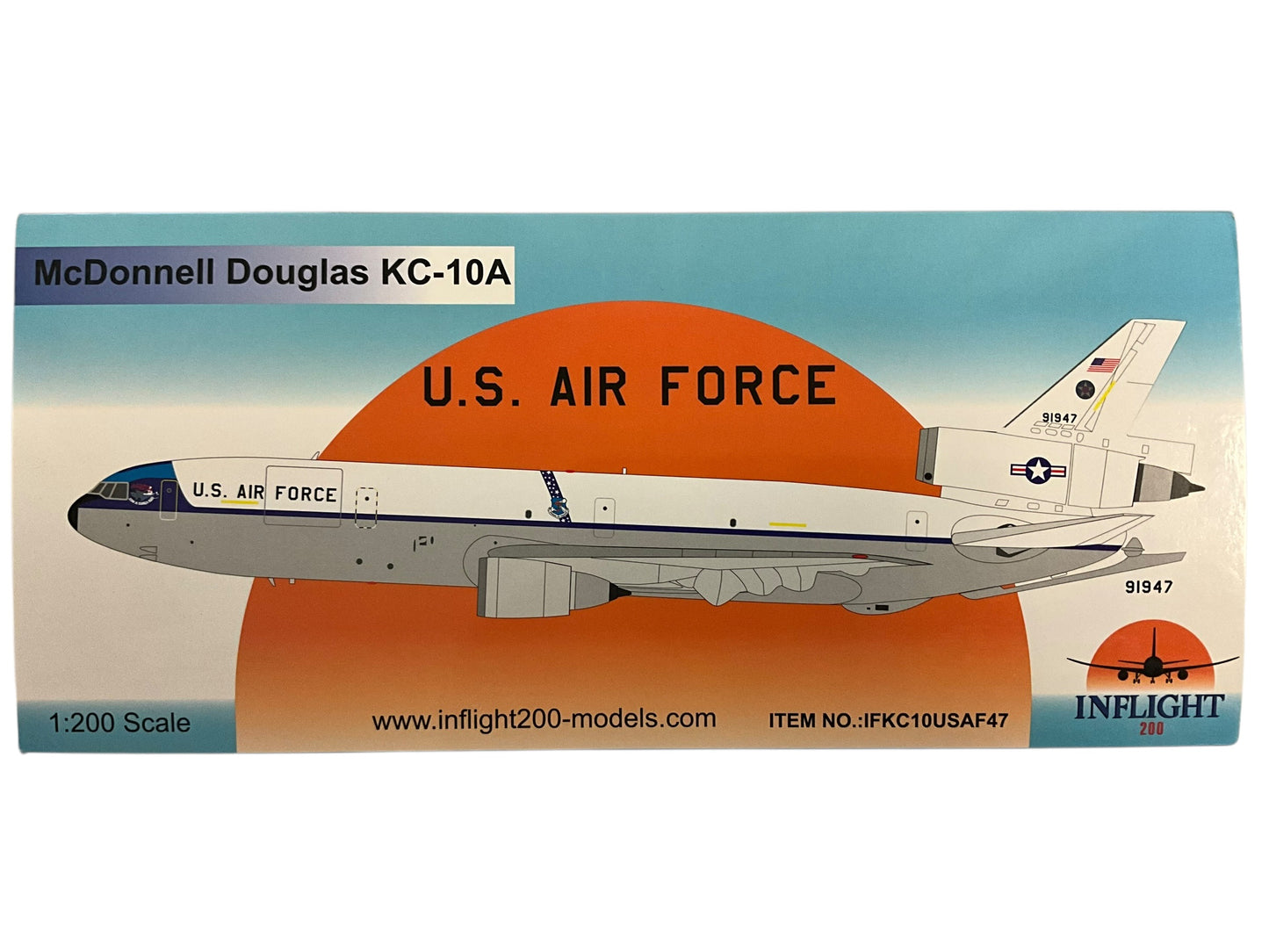 1/200 Inflight200 (IFKC10USAF47) McDonnell Douglas KC10A Extender (79-1947) "California Freestyle - Cow A Bunga Dude" White S.A.C. Livery, March AFB, California, 1982-1994, 22nd ARW, U.S.A.F. (Limited Edition)
