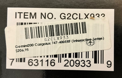 1/200 Gemini200 (G2CLX933) Boeing B747-400ERF (LX-LCL) "Interactive Series" Cargolux (Limited Edition) 2021 Release