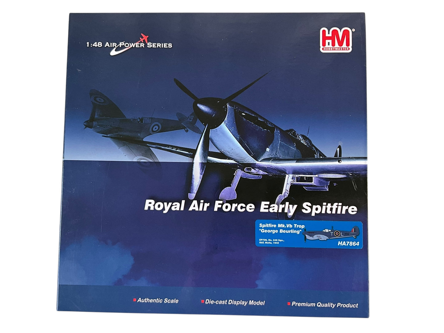 1/48 Hobbymaster (HA7864) Supermarine Spitfire Mk.Vb Trop (EP706 / T+L) flown by R.C.A.F. Ace Geoege "Buzz" Beurling Malta 1942 No. 249 Sqn R.A.F. (Limited Edition)
