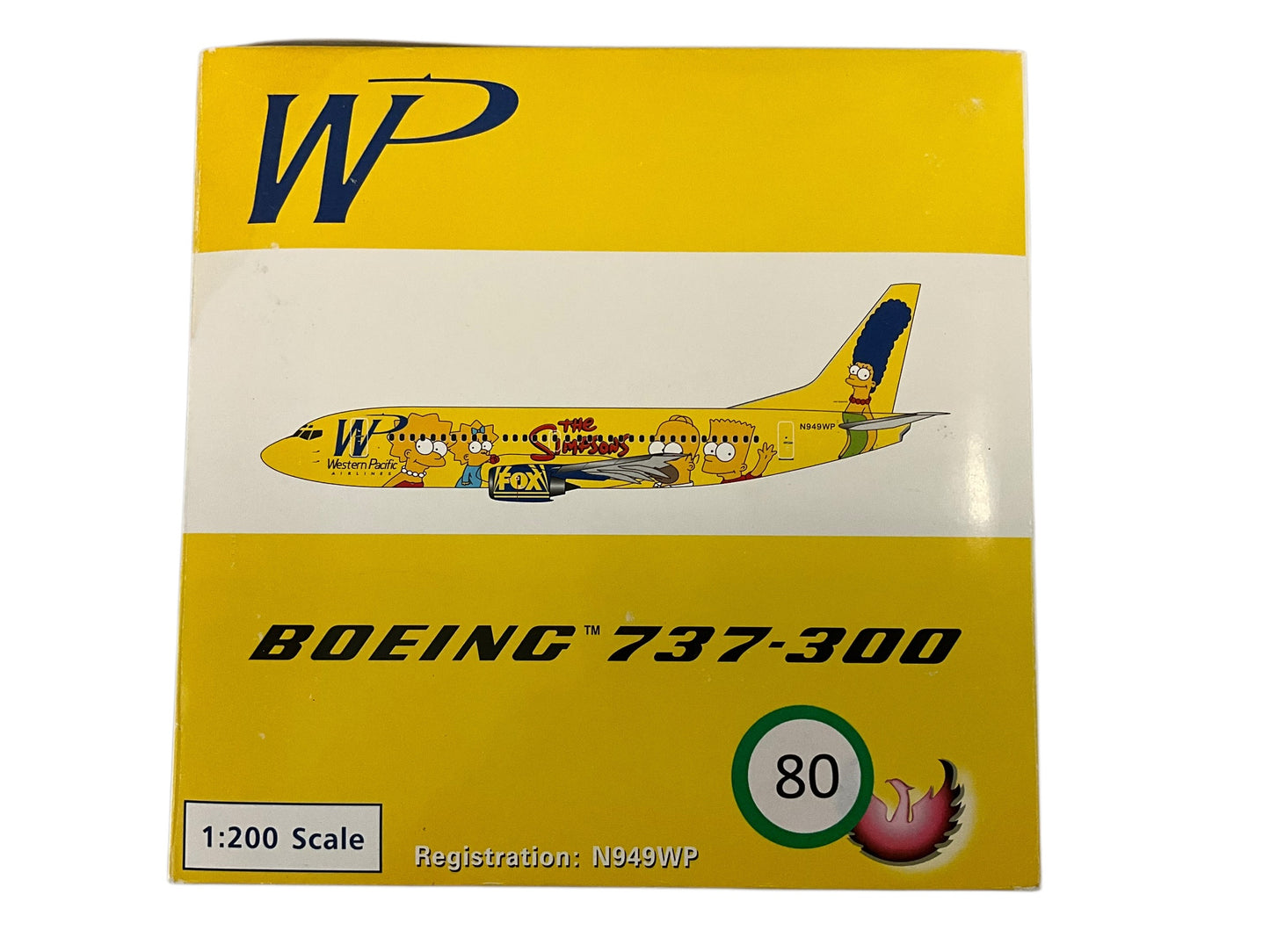 1/200 Phoenix (PH2KMR021) Boeing B737-300 (N949WP) "the Simpsons" Western Pacific Airlines (Limited Edition of ONLY 600)