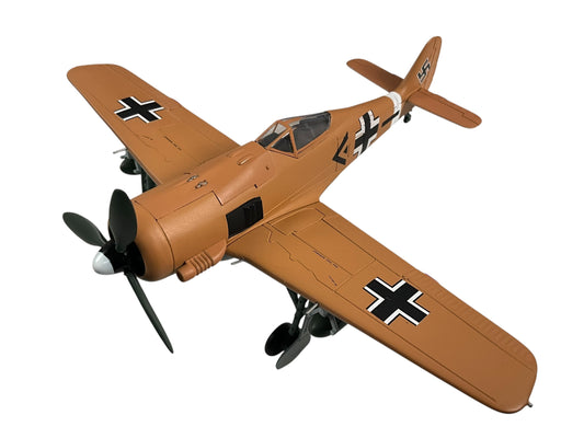1/48 Armour/Franklin Mint (ART.98031/B11B224) Focke Wulf FW190-A4 Dessert Cammo, flown by Gruppenkommandeur Jagdgeschwader 11 (JG 11—11h Fighter Wing) Adolf Dickfeld (136 Kills) II./JG 2, Deutsche Reich Luftwaffe, Tunísia 1943 (Limited Edition)