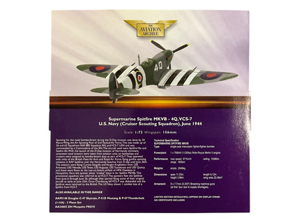 1/72 Corgi (AA31906) Supermarine Spitfire MK.VB (4Q) "D-Day 60th Anniversary" Normandy June 1944, VCS-7 (Cruiser Scouting Sqdn) U.S. Navy (Limited Edition #6147 of Only 7100) 2004 Release