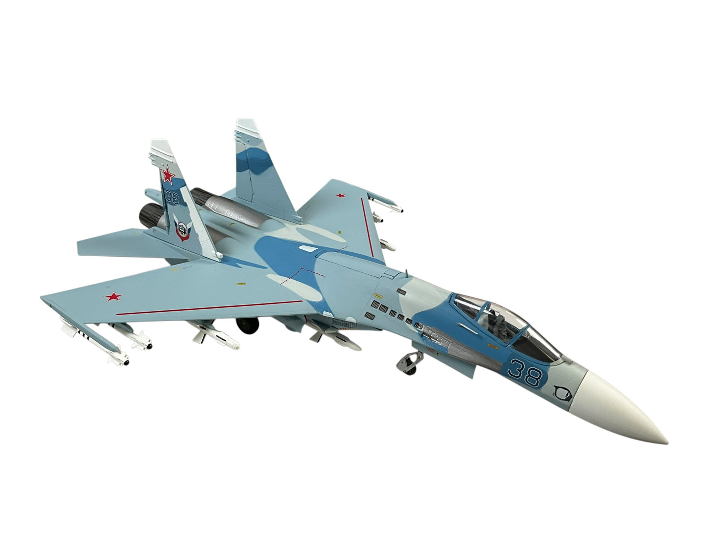 1/72 (Witty Wings) Sky Guardians (WTW-72-014-007) Sukhoi SU27 Flanker-B (Blue 38) "Evil Eye" 3-Tone Blue Splinter Pattern Camo, Russian Air Force (Limited Edition)