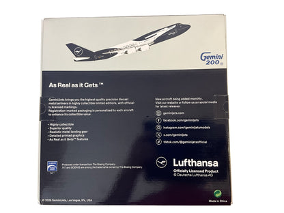 1/200 Gemini200 (G2DLH1513) Boeing B747-8I (D-ABYN) "Nedersachsen" 100 Year Anniversary Livery, Lufthansa (Limited Edition) 2026 Release