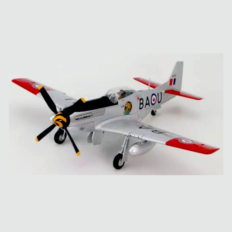 1/48 Hobbymaster (HA7733) North American P51D Mustang MK-IV R.C.A.F.424th (Auxiliary) Squadron (City of Hamilton) based at Mount Hope, Hamilton, Ontario DieCast Model