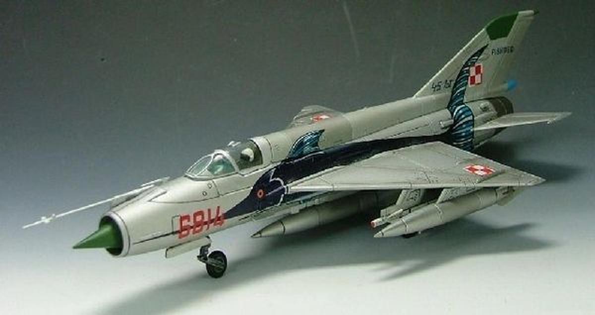 1/72 HOBBYMASTER (HA0103) MIG21MF FISHBED #6014 (BIG-FISH) POLISH AIRFORCE 1-ELM 62-PLM POZNAN-KRZESNIY 45th SQUADRON ANNIVERSARY 1999 (LIMITED EDITION of 2500)