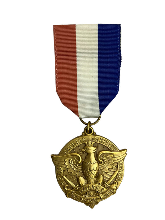 Poland Polish USA Legion 50th Anniversary Medal with Ribbon Full Size